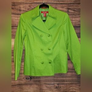 A-Line Bright Green 6 Button Blazer Size 12P